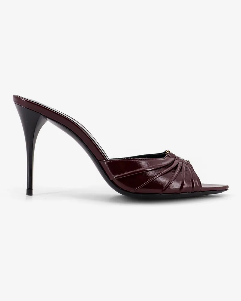 Saint Laurent Babylone 90 bordeaux leather sandals -  - gender_Woman Red