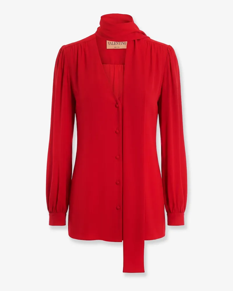 Valentino Garavani Silk shirt with bow -  - gender_Woman Red