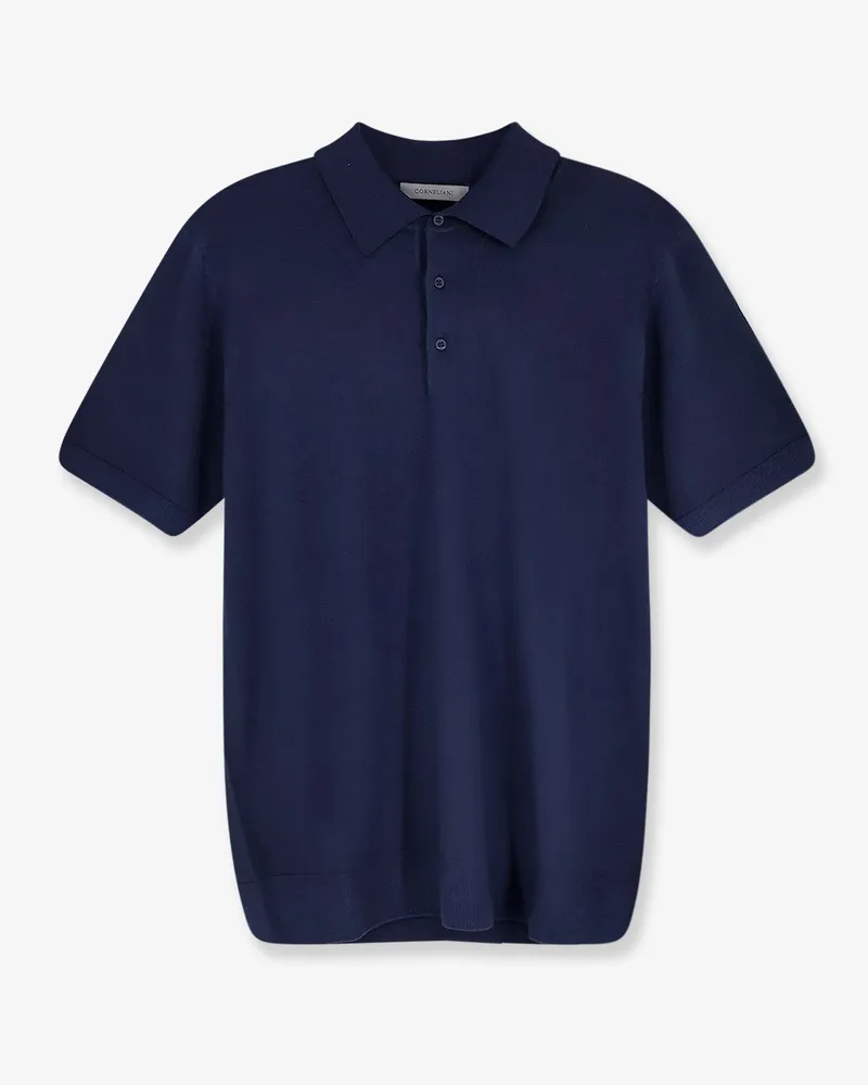Corneliani Virgin wool polo shirt -  - gender_Man Blue