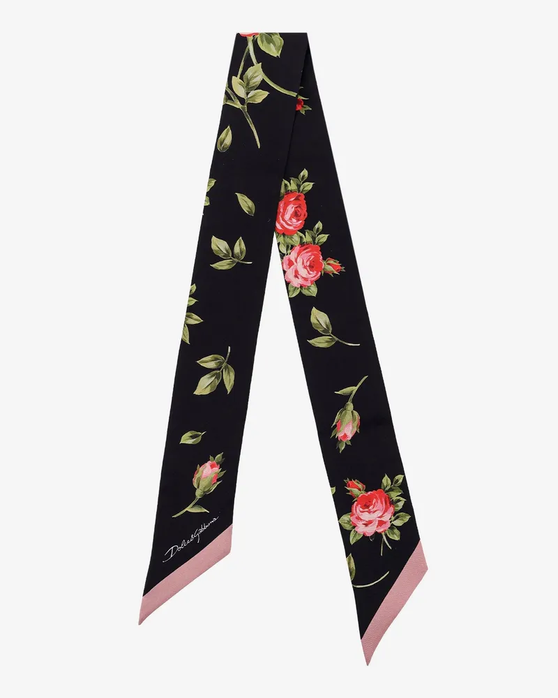 Dolce & Gabbana Silk twill bandeau with Bouquet Rose print -  - gender_Woman Multicolor