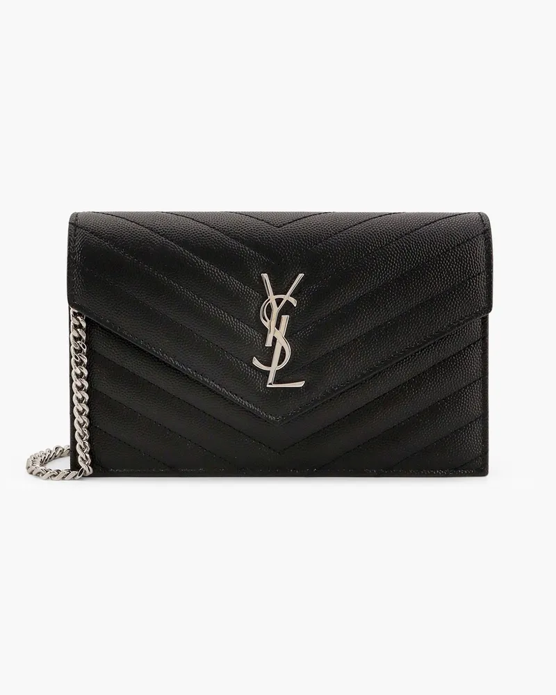 Saint Laurent Cassandre Pochette grain-de-poudre leather crossbody bag -  - gender_Woman Black