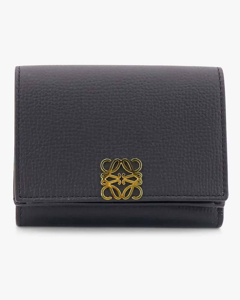 Loewe Anagram Tri-Fold Leather Wallet -  - gender_Woman Black