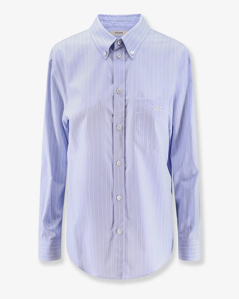 Celine Striped cotton shirt -  - gender_Woman Blue