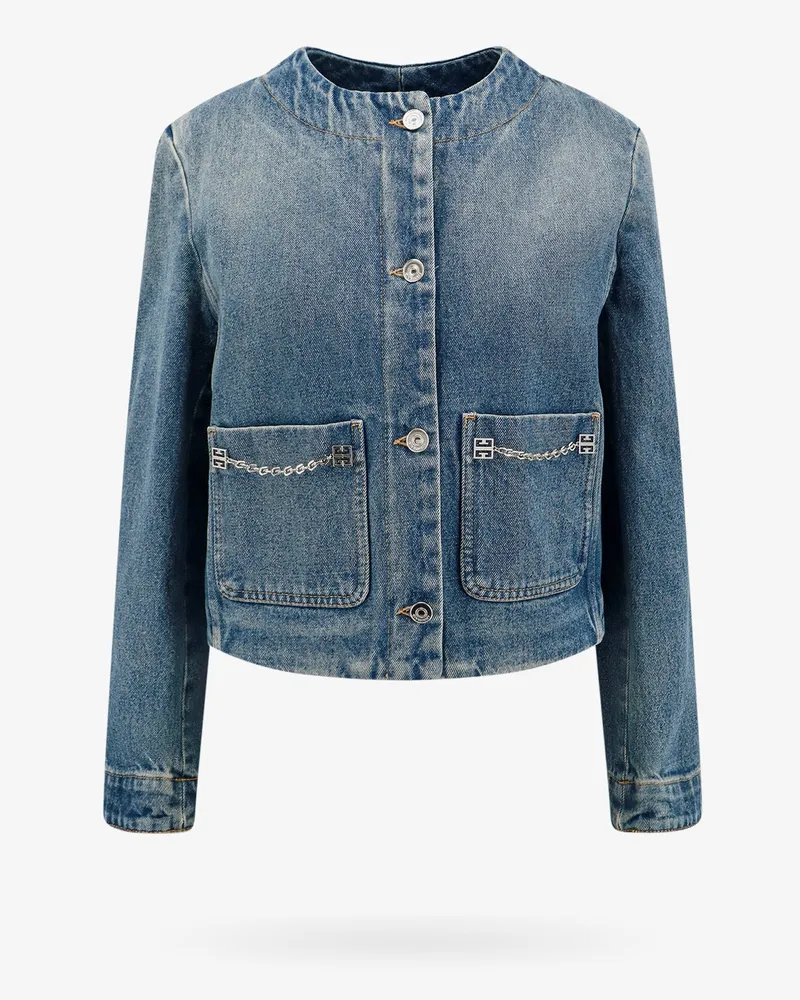 Givenchy Denim jacket with metal 4g chain -  - gender_Woman Blue