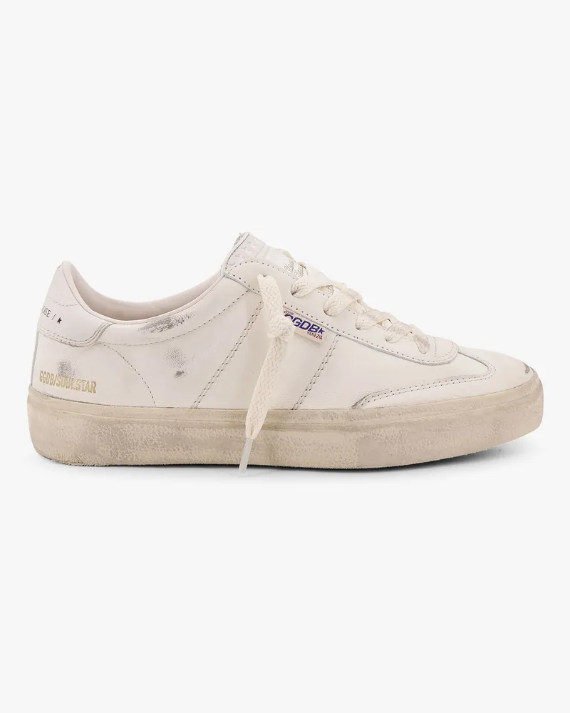 Golden Goose Soul star low-top leather sneakers with used effect -  - gender_Woman White
