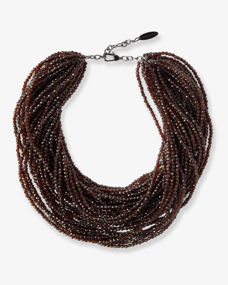 Brunello Cucinelli Glass and silver necklace -  - gender_Woman Brown