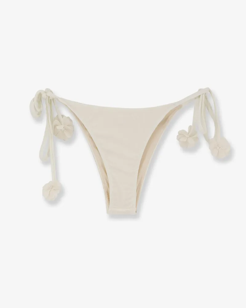 Pat Bo Nylon bikini bottoms with floral detail -  - gender_Woman White