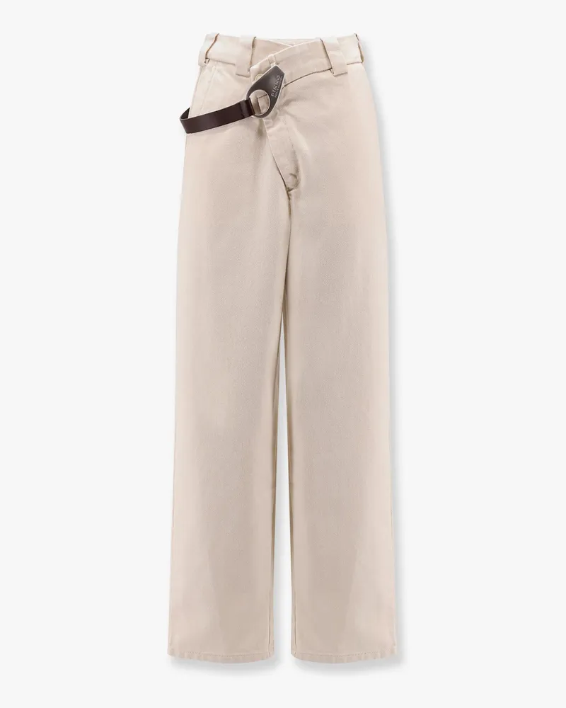 Pinko Reimagine by  X Patrick McDowell cotton trousers with crossover and belt - PINKO - gender_Woman White