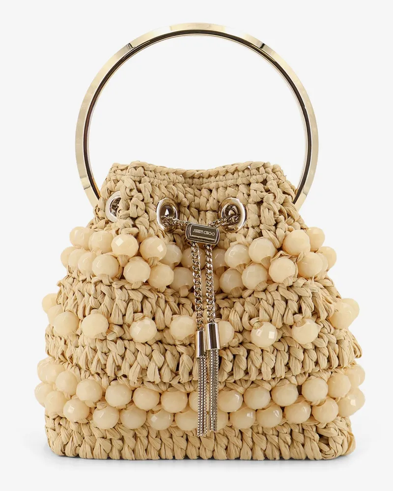 Jimmy Choo Bon Bon raffia bucket bag -  - gender_Woman Beige