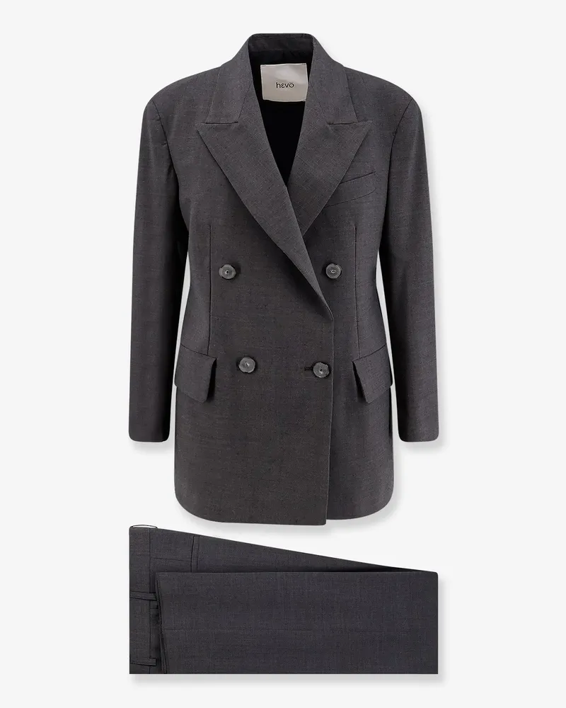 Hevò Rocchetta double-breasted wool blend suit -  - gender_Woman Grey