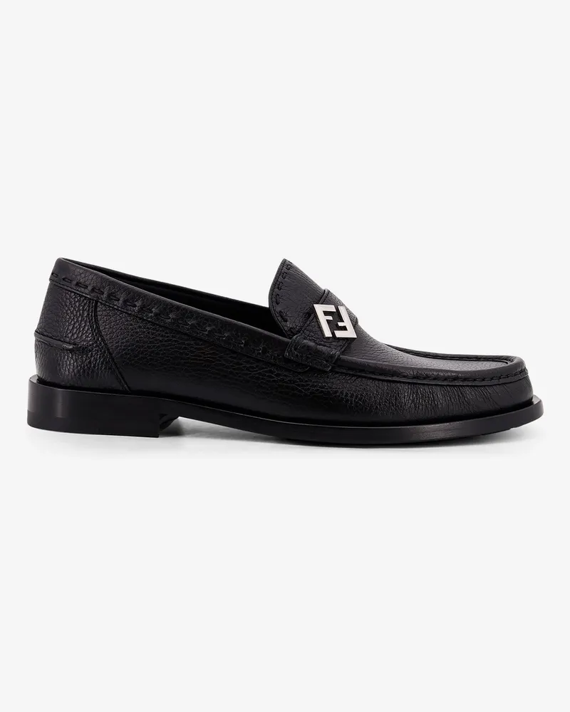 Fendi FF Metal leather loafers -  - gender_Man Black
