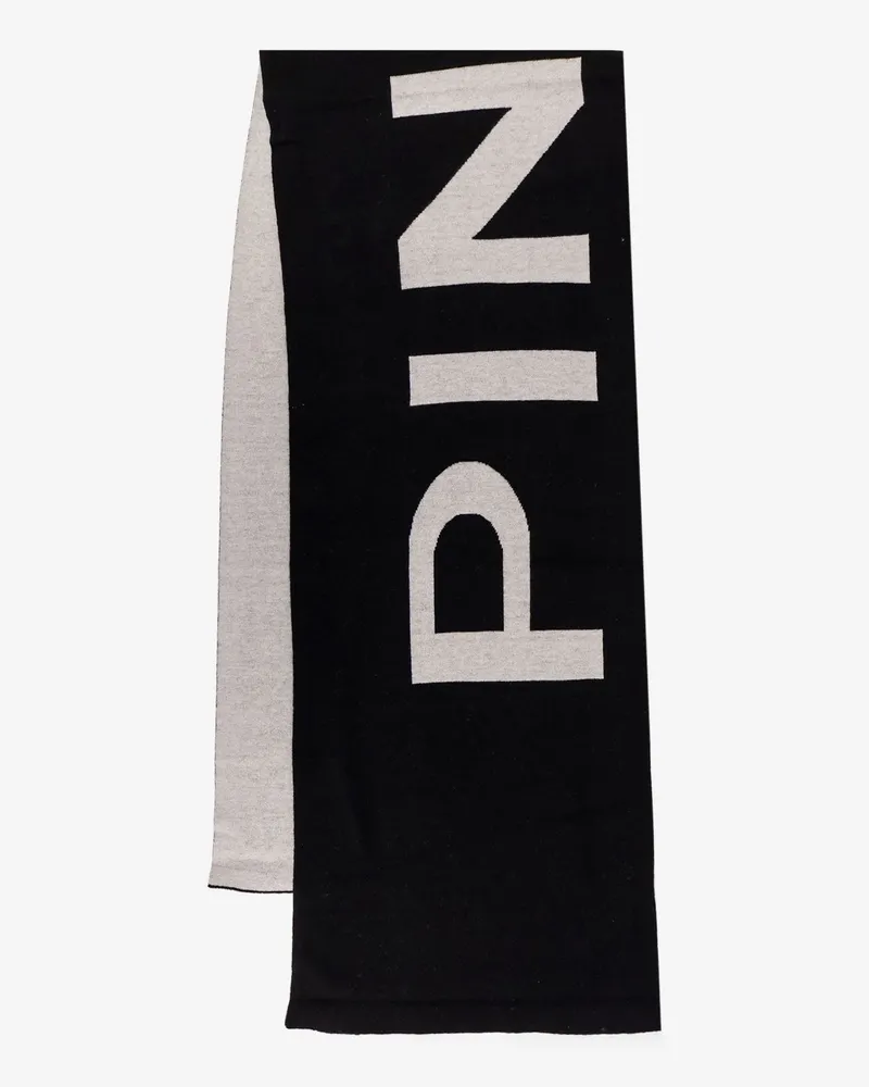 Pinko Merino wool scarf with printed logo -  - gender_Woman Black