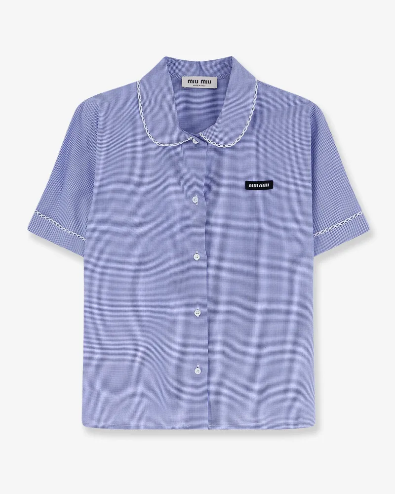 Miu Miu Vichy cotton shirt -  - gender_Woman Blue
