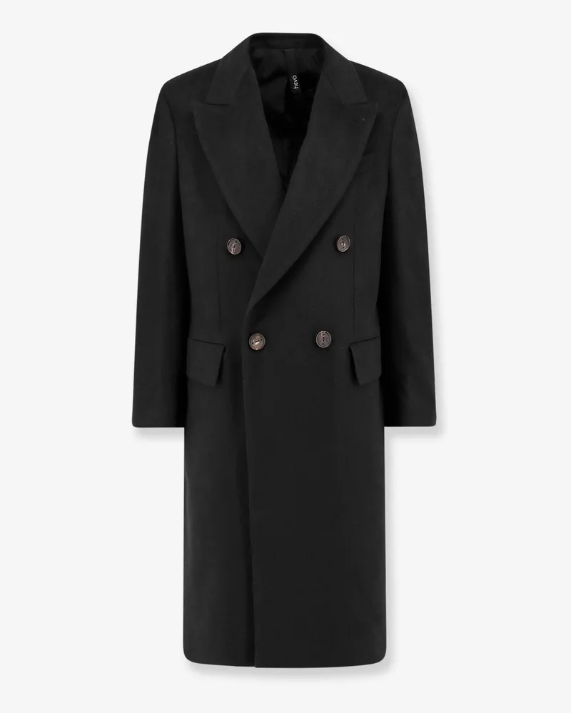 Hevò Cashmere coat with satin lining -  - gender_Man Black