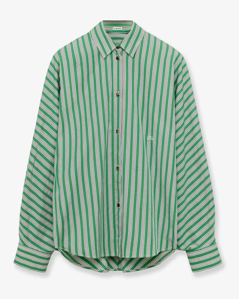 Loewe Striped cotton shirt -  - gender_Woman Green