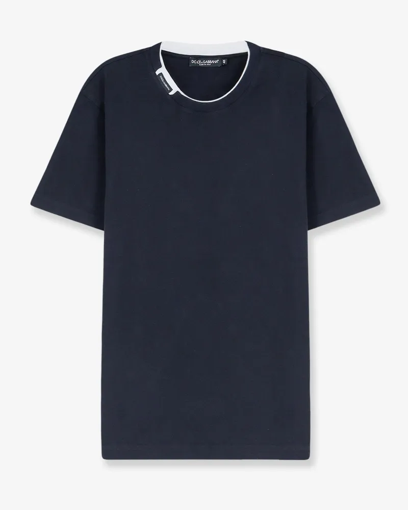 Dolce & Gabbana Cotton t-shirt with contrasting profile -  - gender_Man Blue