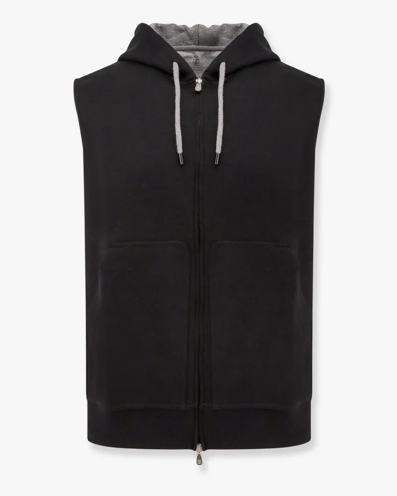 Brunello Cucinelli Sleeveless sweatshirt with hood -  - gender_Man 