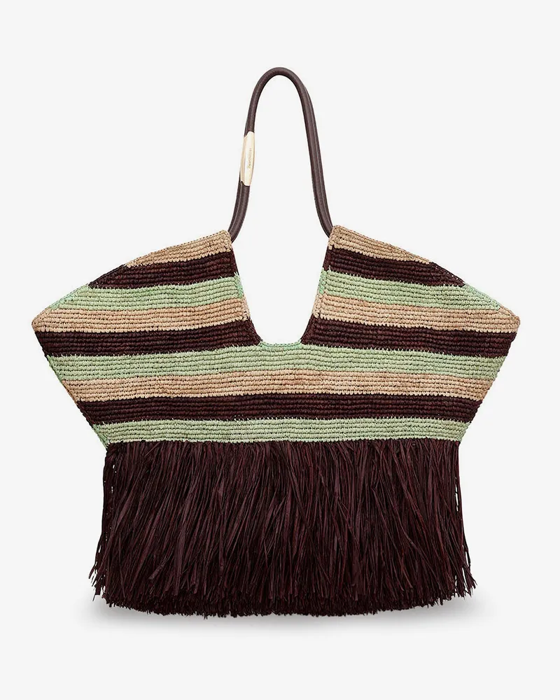 Zimmermann Golden Time rafia shoulder bag with fringe -  - gender_Woman Brown