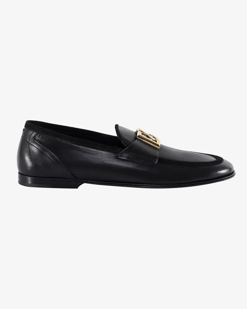 Dolce & Gabbana Leather loafer with logo detail -  - gender_Man Black
