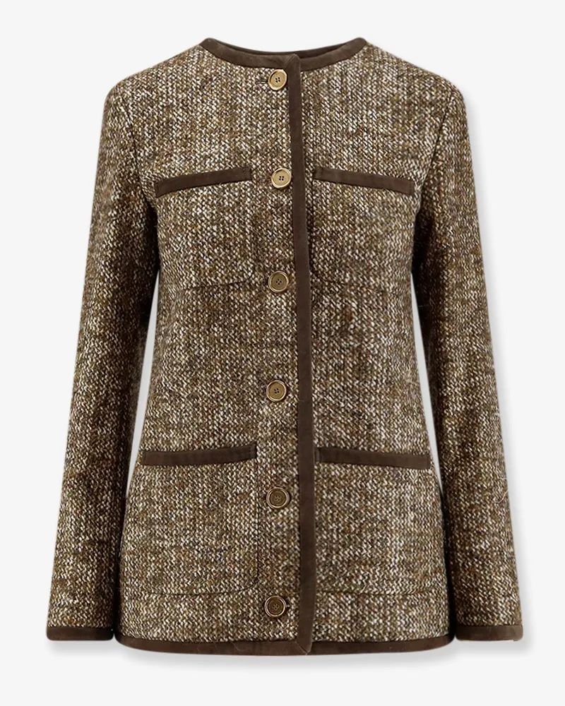 Golden Goose Boxy Fit wool blend blazer -  - gender_Woman Brown