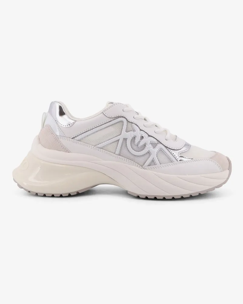 Pinko Ariel 33 leather sneakers with nylon inserts -  - gender_Woman White