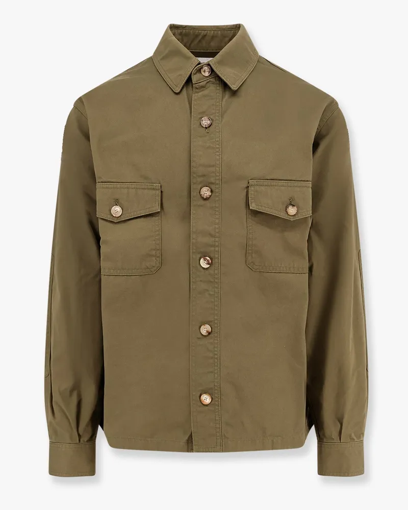 Saint Laurent Oversize organic cotton shirt -  - gender_Man Green