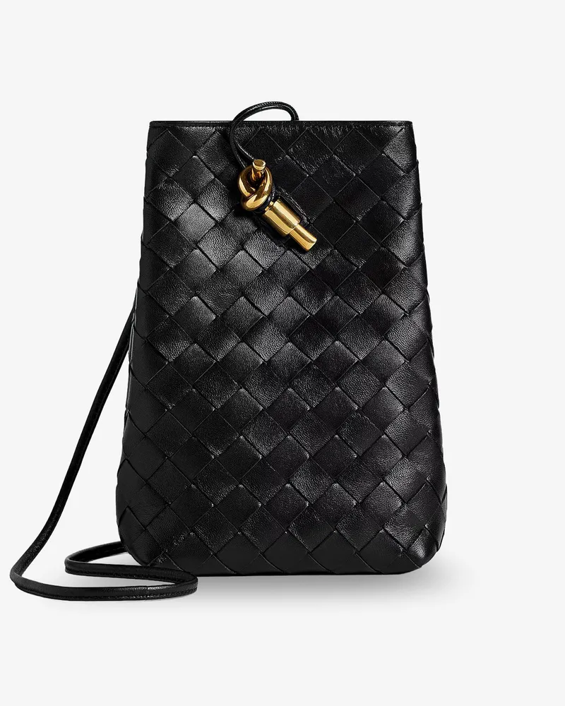 Bottega Veneta Andiamo leather smartphone Pochette with Intrecciato motif -  - gender_Woman Black