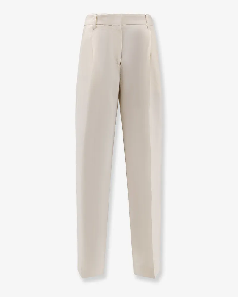 Totême Double-pleat fluid viscose trousers -  - gender_Woman White