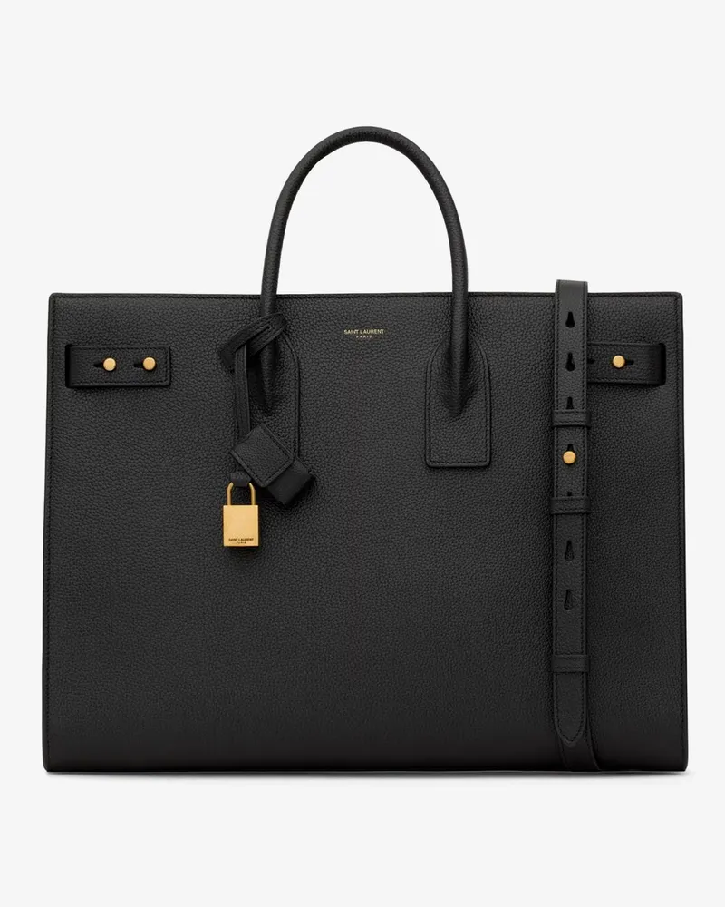 Saint Laurent Sac De Jour Large leather shoulder bag -  - gender_Man Black