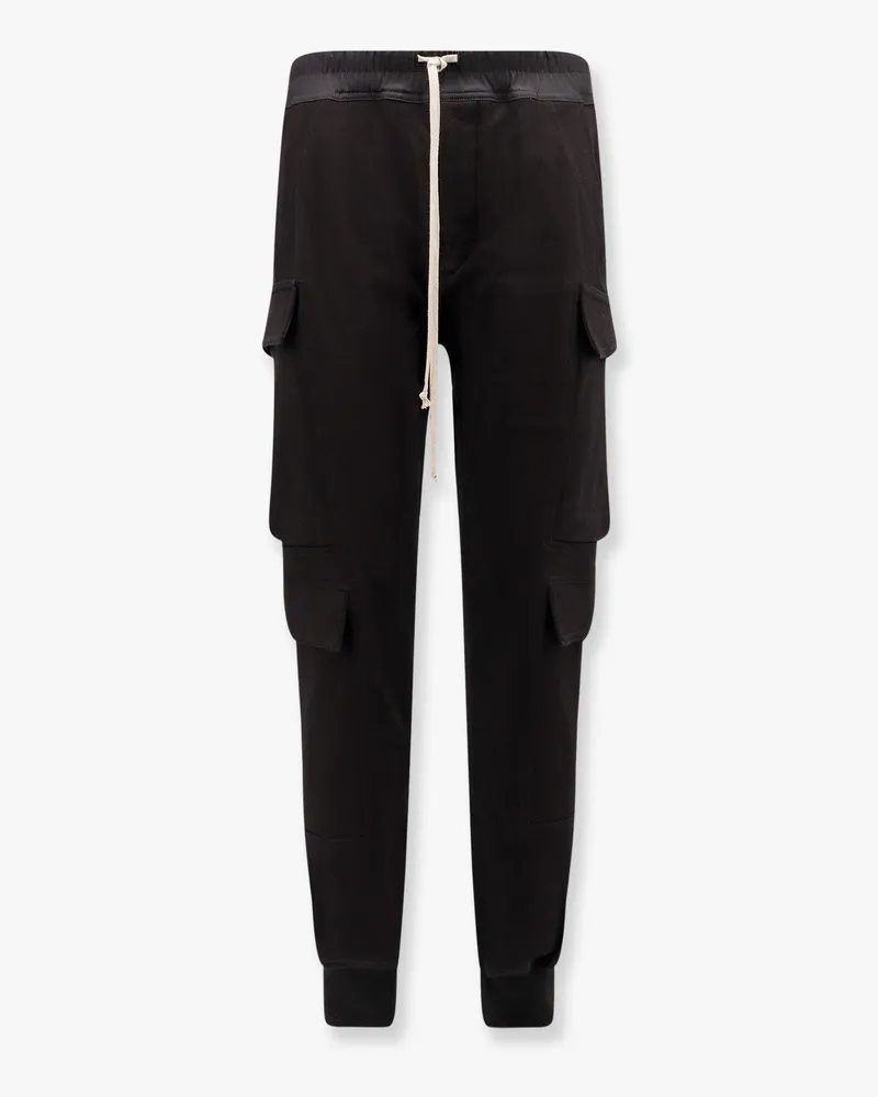 Rick Owens Mastodon megacargo organic cotton jogging trouser -  - gender_Man Black