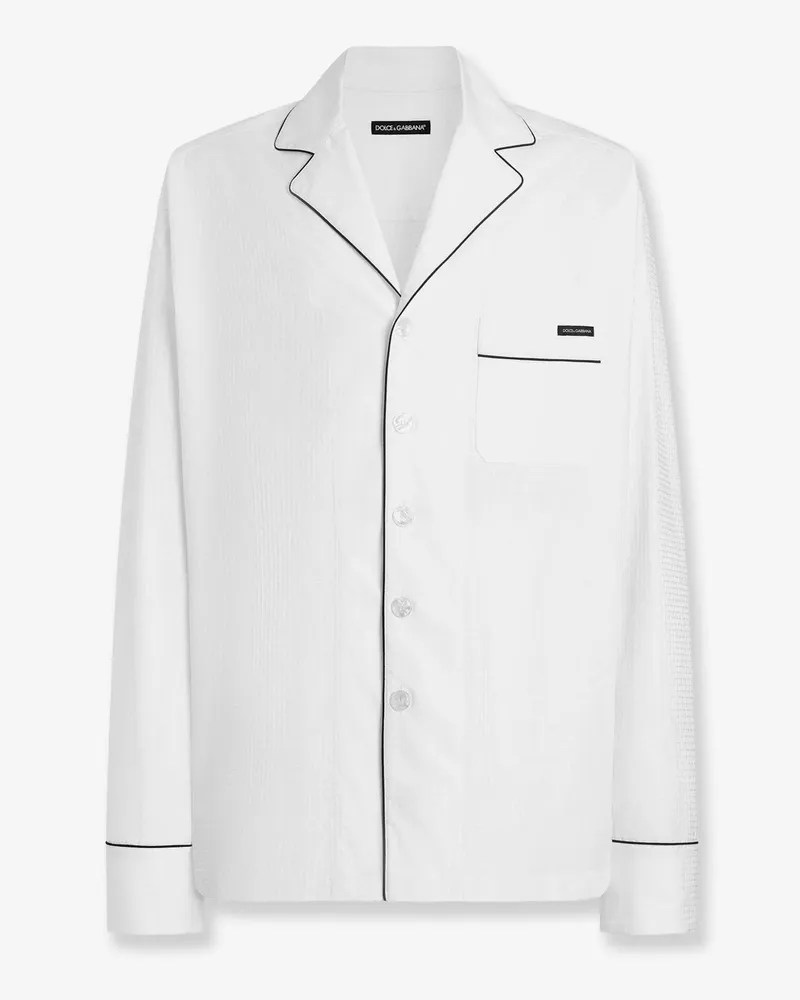 Dolce & Gabbana Vanity Pajamas textured cotton shirt -  - gender_Man Blue