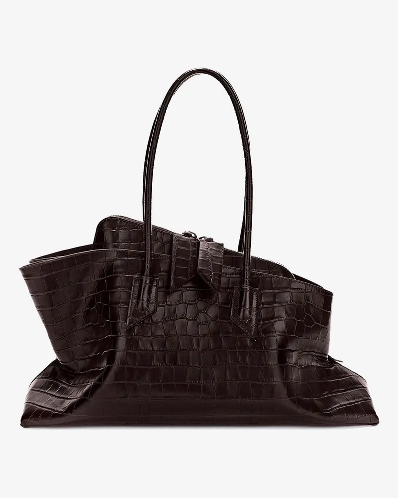 ATTICO La Passeggiata Medium croc-effect leather shoulder bag -  - gender_Woman Brown