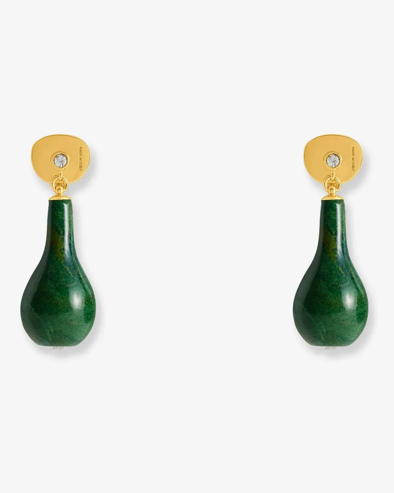 Totême Jade Drops Brass Earrings -  - gender_Woman Green