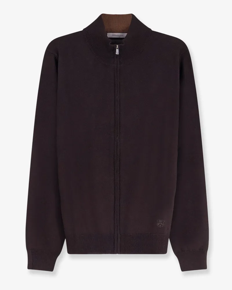 Corneliani Full-zip wool cardigan -  - gender_Man Brown