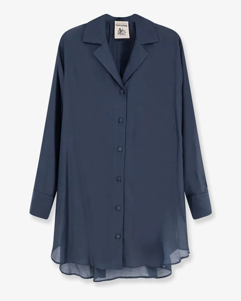 Semicouture Cotton and silk shirt -  - gender_Woman Blue