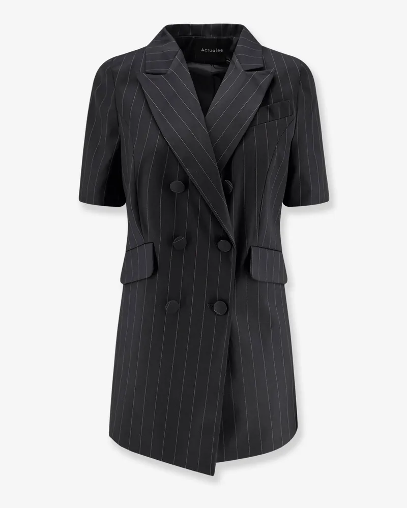 ACTUALEE Double-breasted pinstriped blazer -  - gender_Woman Black