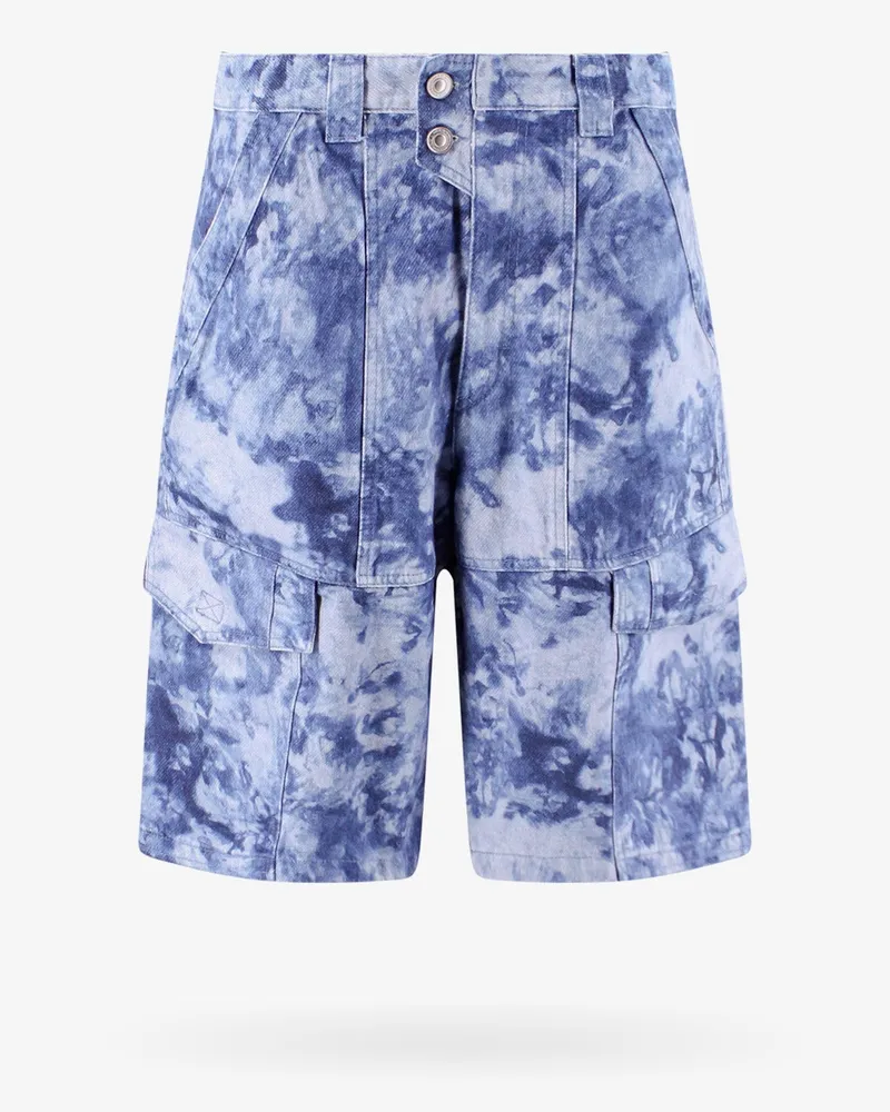Isabel Marant Cotton bermuda shorts with tie dye effect -  - gender_Man Blue