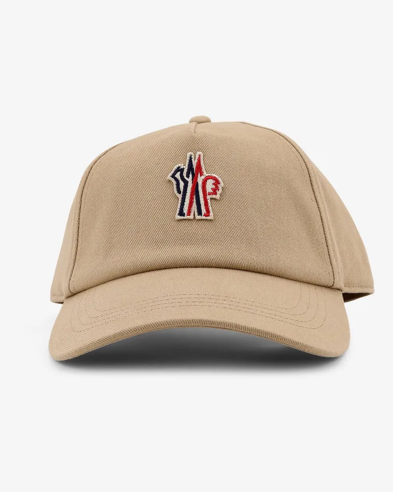 Moncler Cotton hat with logo patch on the front -  - gender_Man Beige