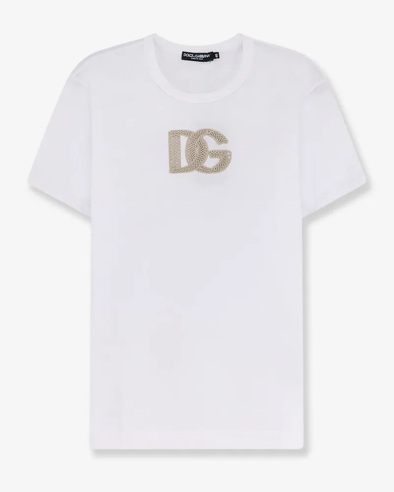 Dolce & Gabbana Cotton T-shirt with patch logo on the front -  - gender_Man White