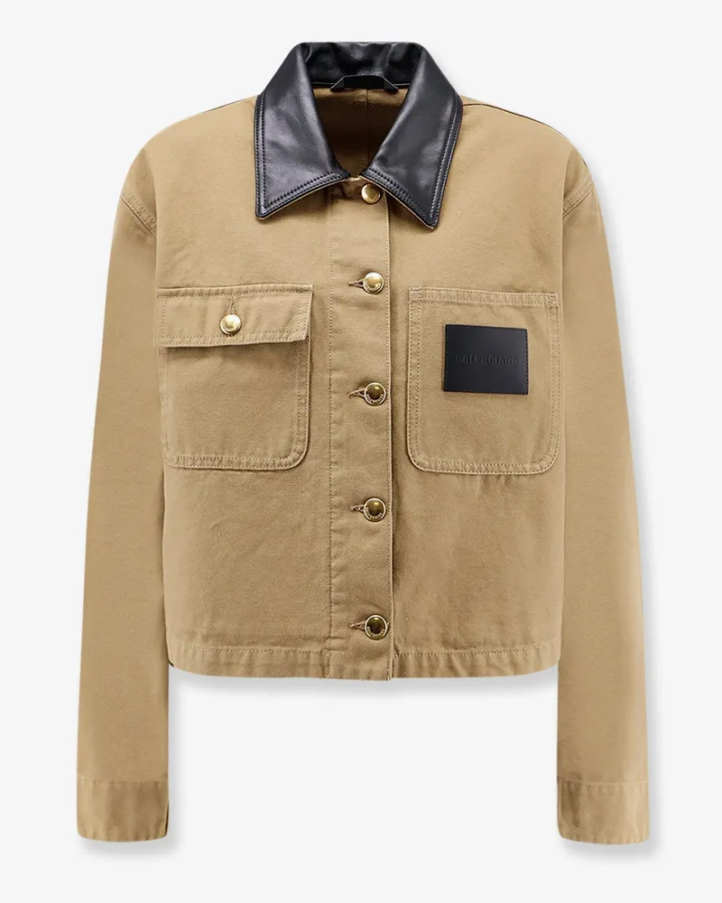 Balenciaga Workwear Cropped Canvas Jacket -  - gender_Woman Beige