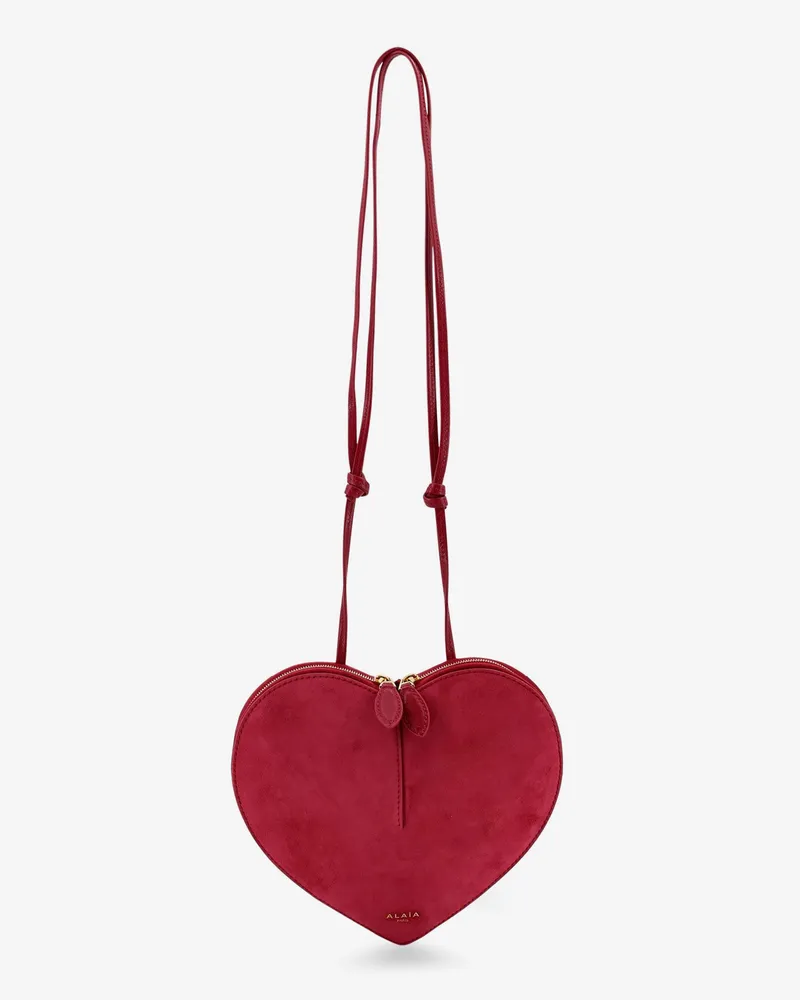 Alaïa Le Coeur suede crossbody bag -  - gender_Woman Red