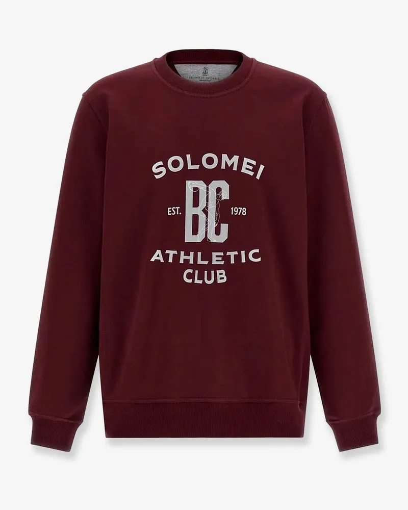 Brunello Cucinelli Cotton sweatshirt with print on the front -  - gender_Man Red