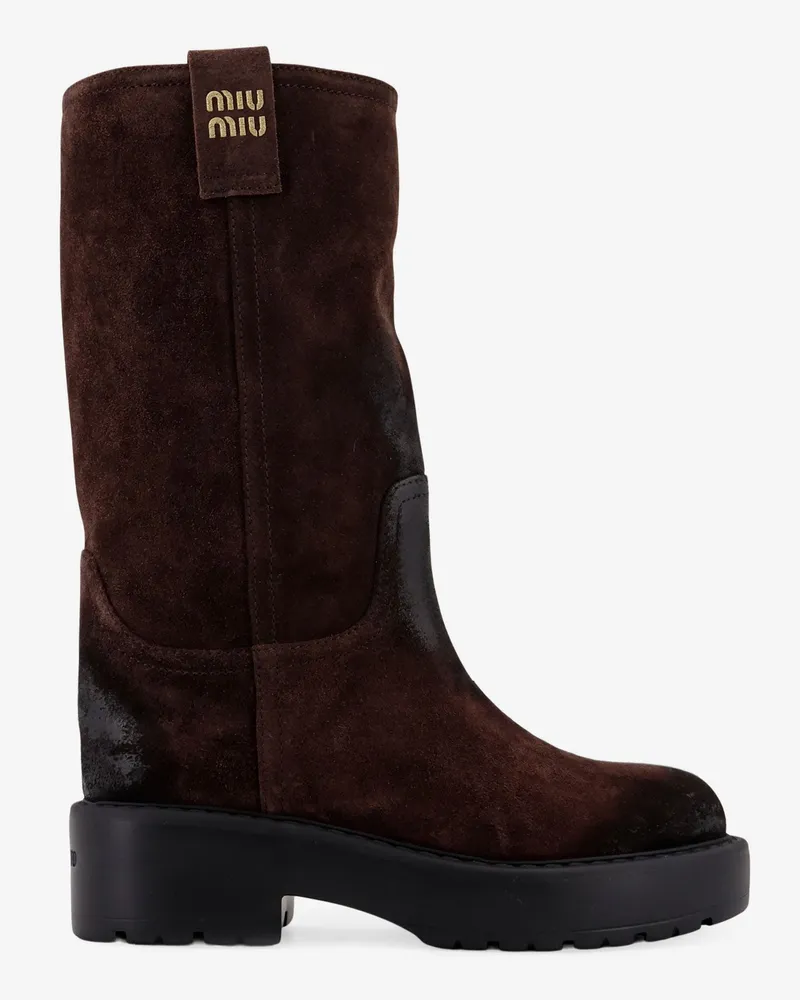 Miu Miu Suede boots -  - gender_Woman Brown