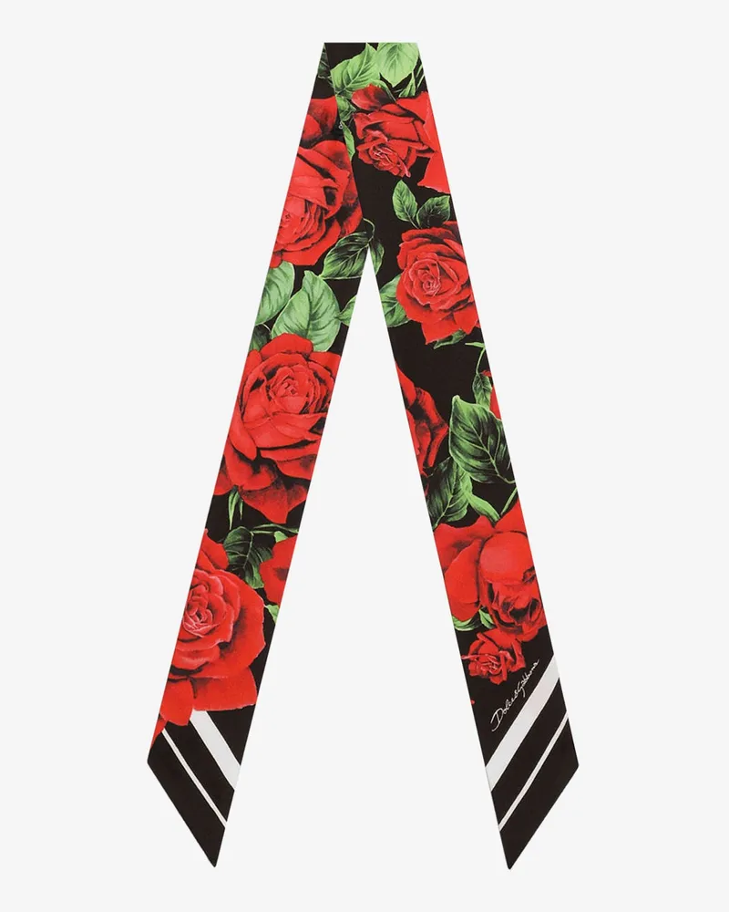 Dolce & Gabbana Silk twill bandeau with Bouquet Rose print -  - gender_Woman Multicolor