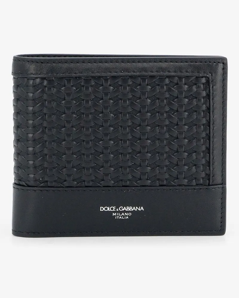 Dolce & Gabbana Leather wallet with woven pattern -  - gender_Man Black