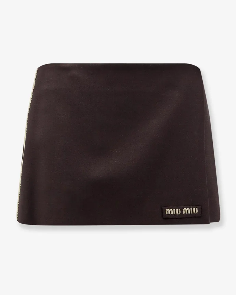 Miu Miu Mohair and virgin wool mini skirt -  - gender_Woman Brown