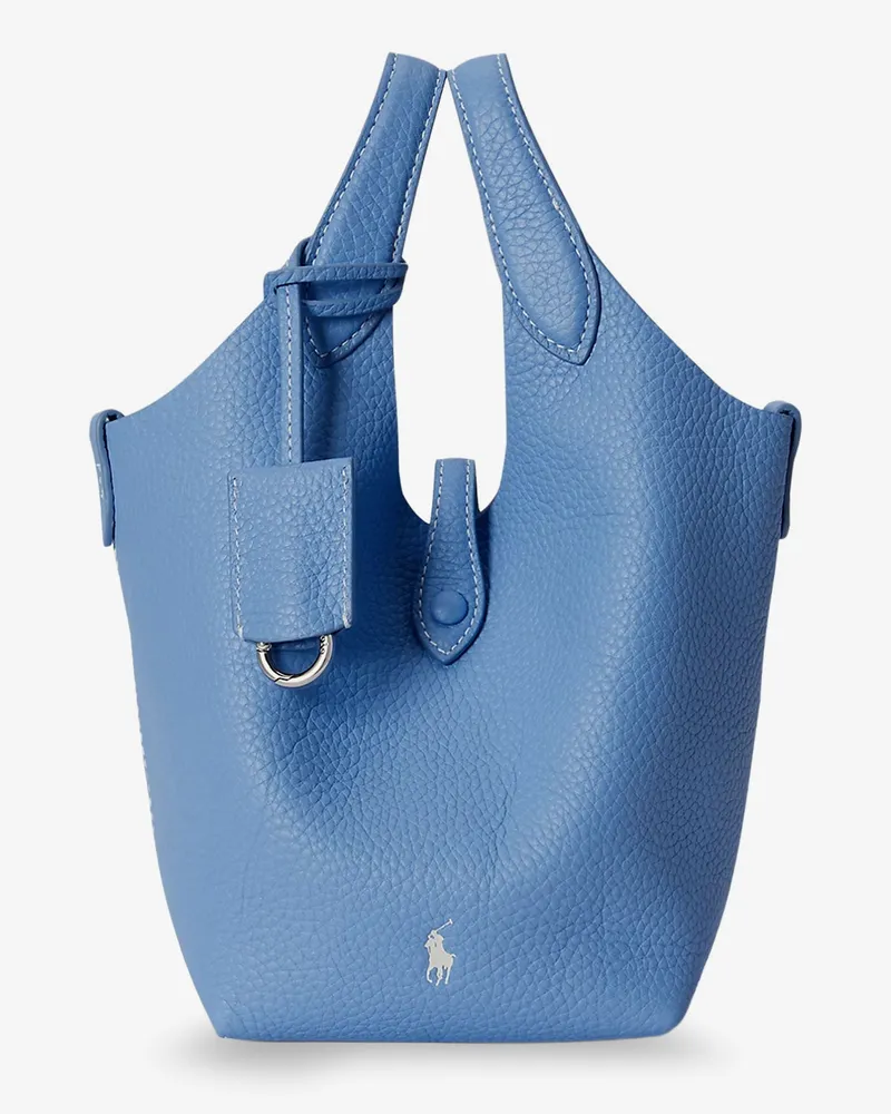 Ralph Lauren Leather crossbody bag with engraved logo -  - gender_Woman Blue