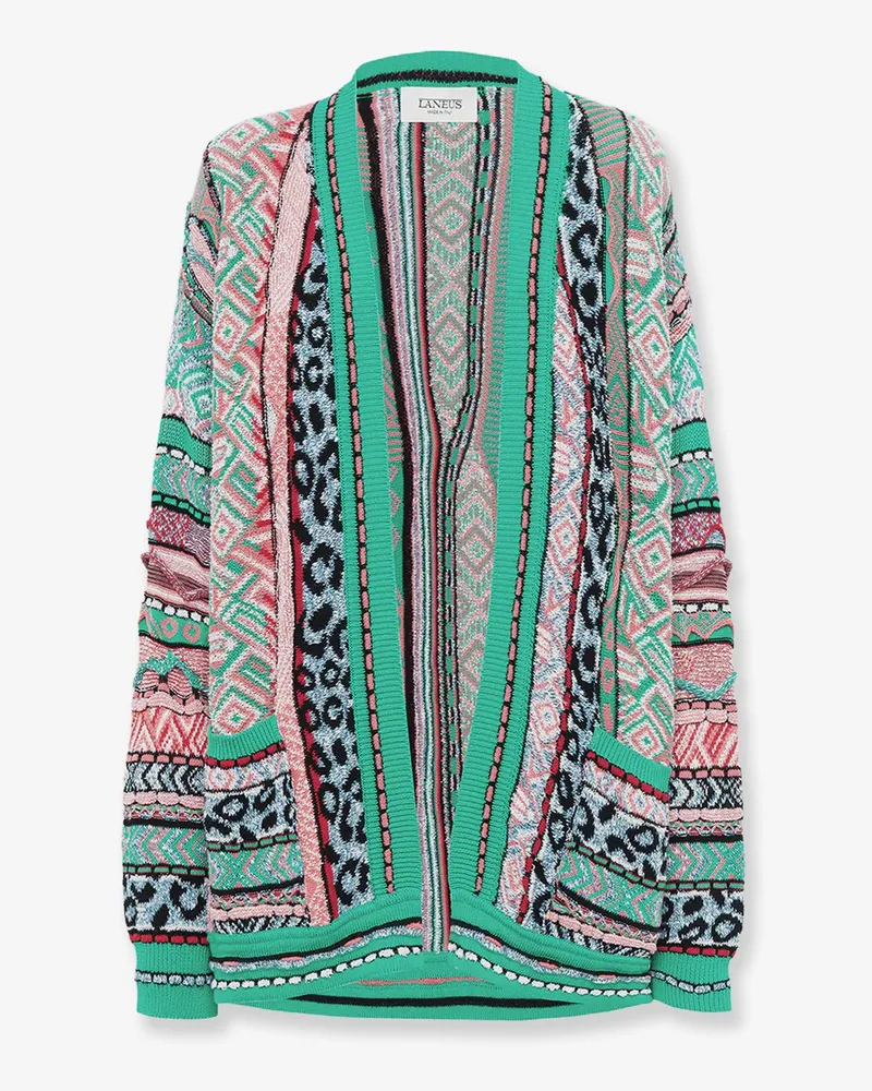 Laneus Multicolor jacquard cotton cardigan -  - gender_Woman Multicolor