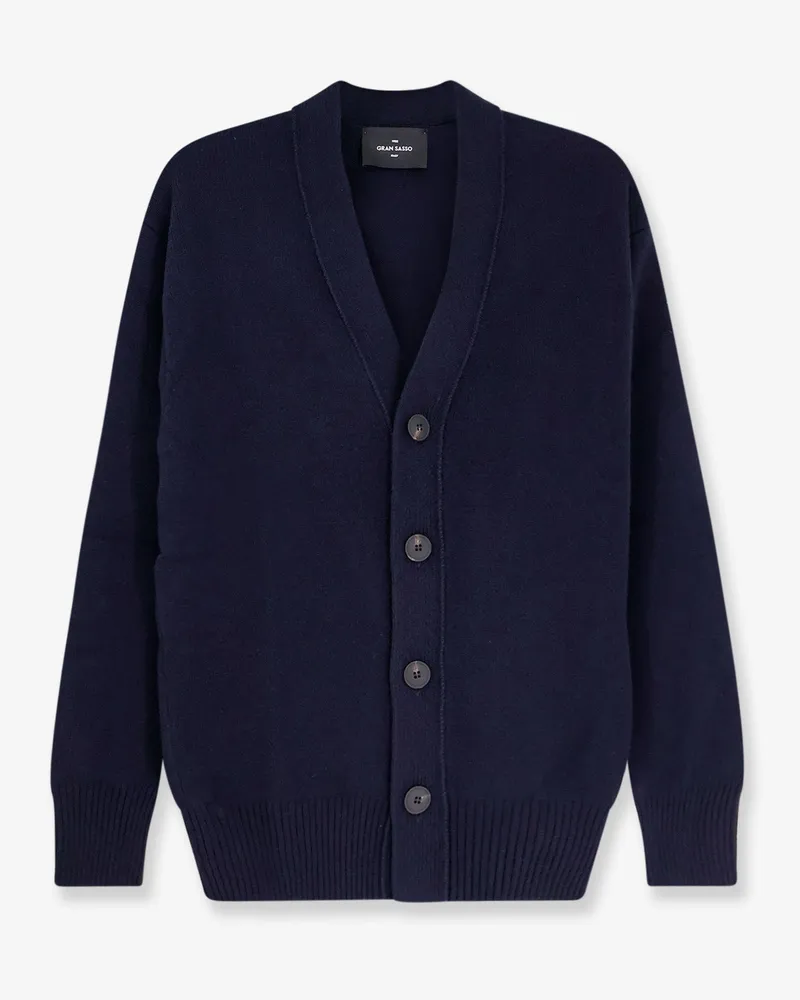 Gran Sasso Virgin wool cardigan -  - gender_Man Blue