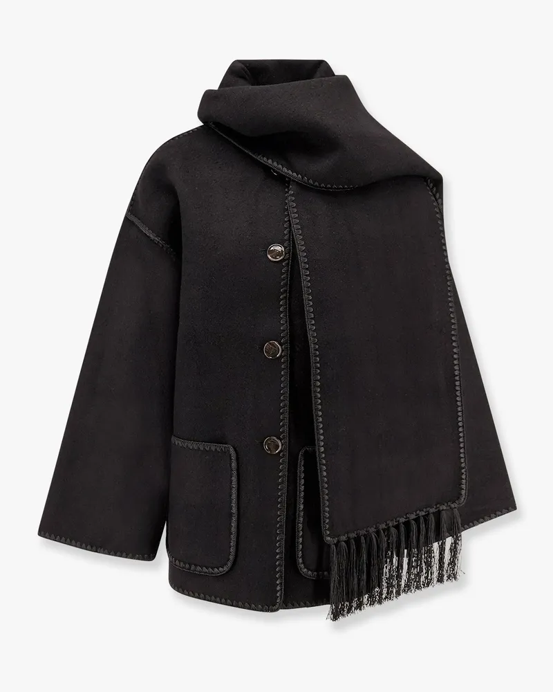 Totême Embroidered Scarf wool blend Jacket -  - gender_Woman Black